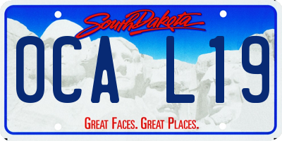 SD license plate 0CAL19