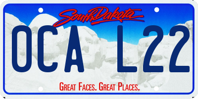 SD license plate 0CAL22