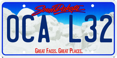 SD license plate 0CAL32