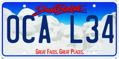 SD license plate 0CAL34