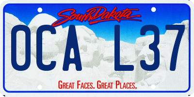 SD license plate 0CAL37
