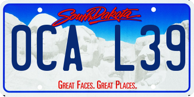 SD license plate 0CAL39