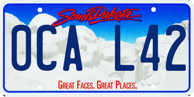 SD license plate 0CAL42