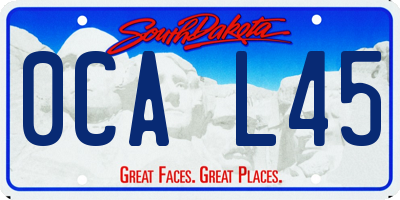 SD license plate 0CAL45