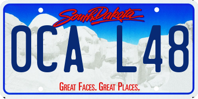 SD license plate 0CAL48