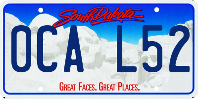 SD license plate 0CAL52
