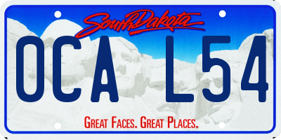 SD license plate 0CAL54