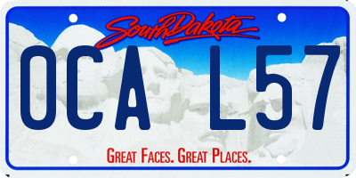 SD license plate 0CAL57