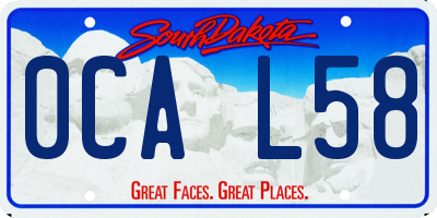 SD license plate 0CAL58