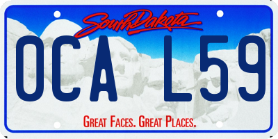 SD license plate 0CAL59