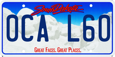SD license plate 0CAL60