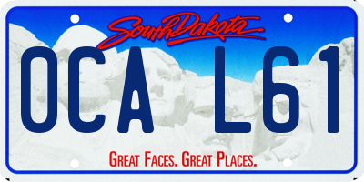 SD license plate 0CAL61