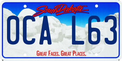 SD license plate 0CAL63