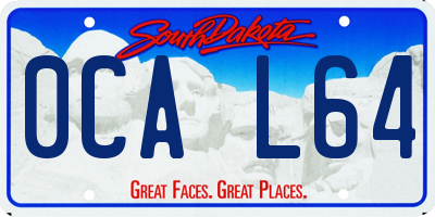 SD license plate 0CAL64