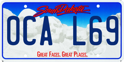 SD license plate 0CAL69