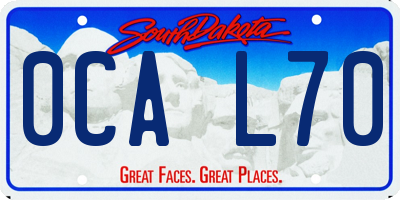 SD license plate 0CAL70