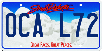 SD license plate 0CAL72