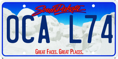 SD license plate 0CAL74