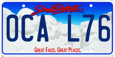 SD license plate 0CAL76