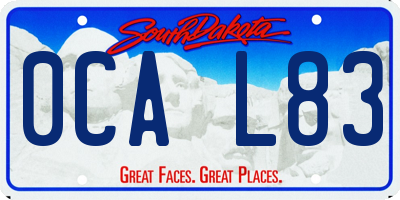 SD license plate 0CAL83