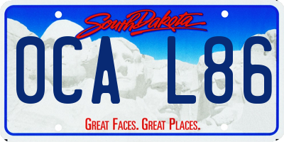 SD license plate 0CAL86