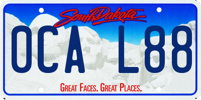 SD license plate 0CAL88