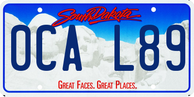 SD license plate 0CAL89