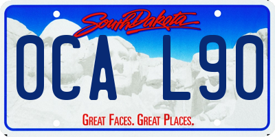 SD license plate 0CAL90