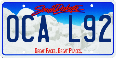 SD license plate 0CAL92