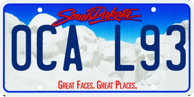 SD license plate 0CAL93