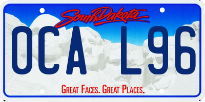 SD license plate 0CAL96