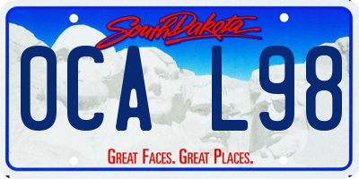SD license plate 0CAL98