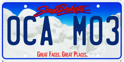 SD license plate 0CAM03