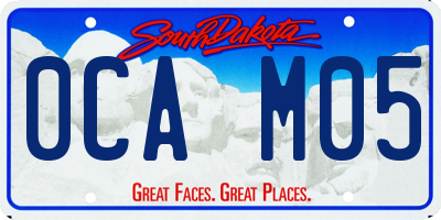 SD license plate 0CAM05