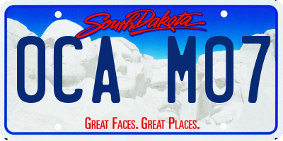 SD license plate 0CAM07