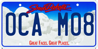 SD license plate 0CAM08