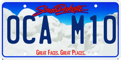 SD license plate 0CAM10