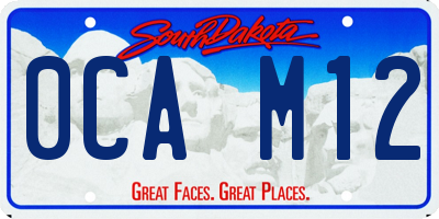 SD license plate 0CAM12