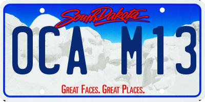 SD license plate 0CAM13