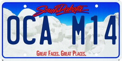 SD license plate 0CAM14
