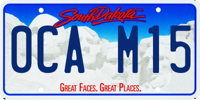 SD license plate 0CAM15