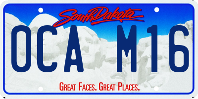 SD license plate 0CAM16