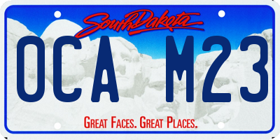 SD license plate 0CAM23