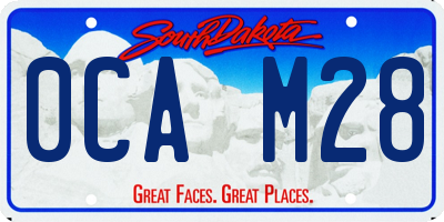 SD license plate 0CAM28