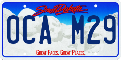 SD license plate 0CAM29