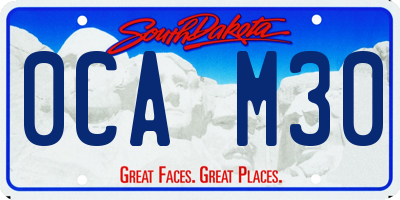 SD license plate 0CAM30