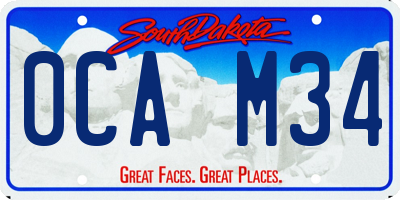 SD license plate 0CAM34
