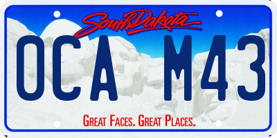 SD license plate 0CAM43