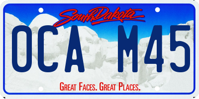 SD license plate 0CAM45