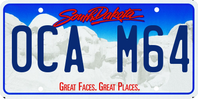 SD license plate 0CAM64